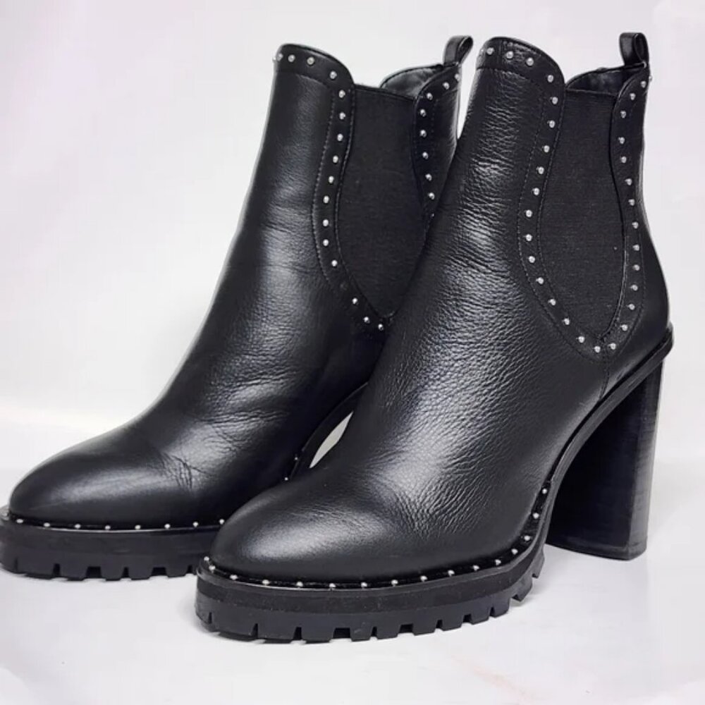 REBECCA MINKOFF Studded LEATHER ANKLE BOOTS